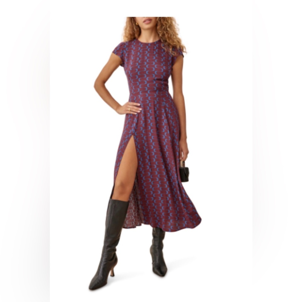 Reformation Gavin Dress maroon